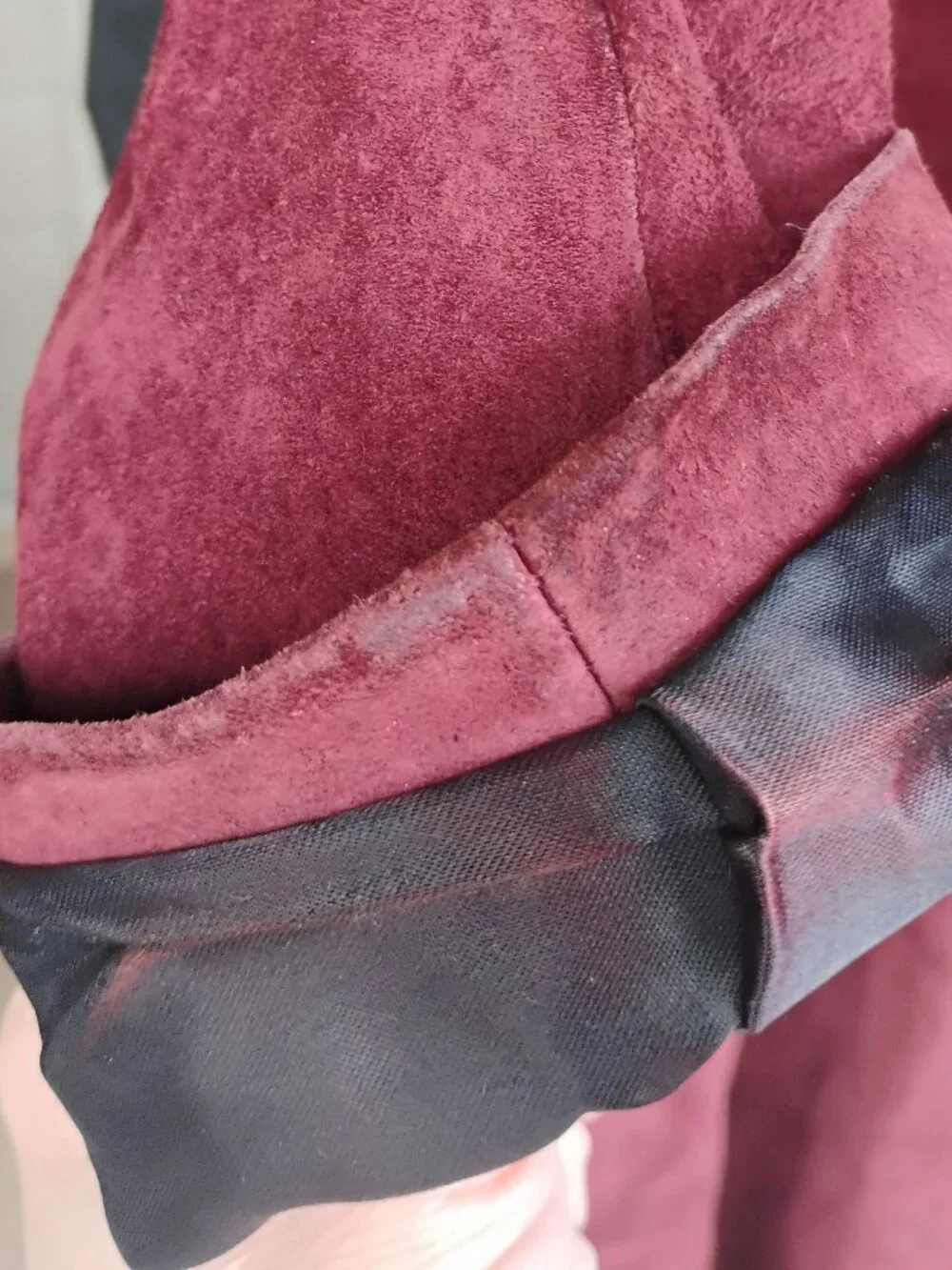 Marquis of London Women’s Vintage Suede Burgundy Long Jacket Size 6-8 - Picture 12 of 14